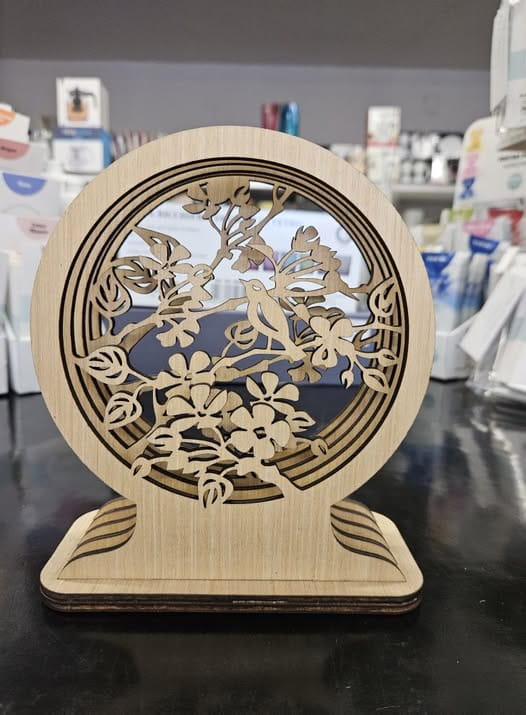Laser Cut Multilayer Desk Decor Globe with Birds Theme