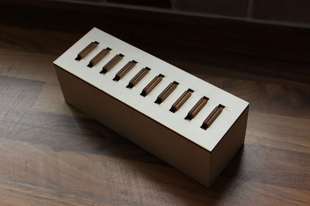 Laser Cut Wooden Byte Puzzle Box