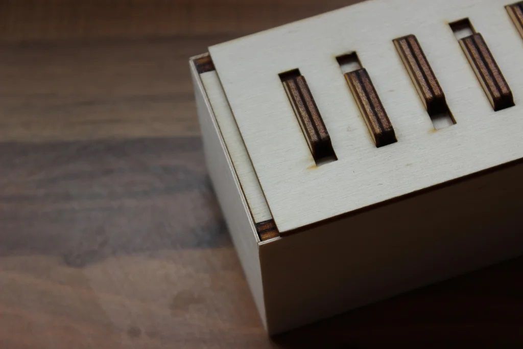 Laser Cut Wooden Byte Puzzle Box