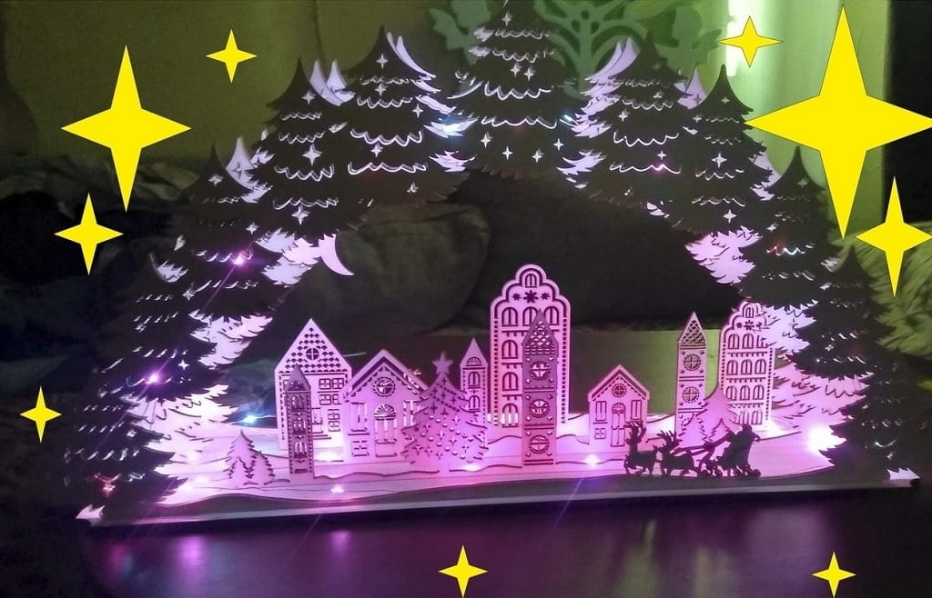 Laser Cut Christmas Village Night Light Decoration