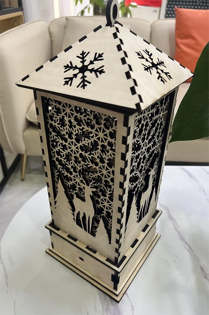 Laser Cut Wooden Christmas Lantern