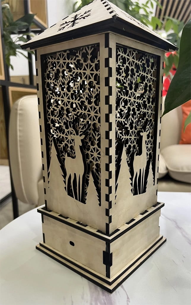 Laser Cut Wooden Christmas Lantern