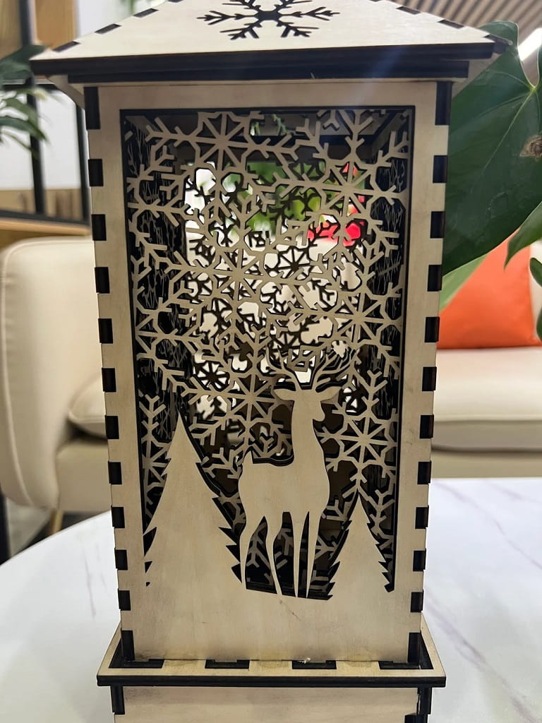 Laser Cut Wooden Christmas Lantern
