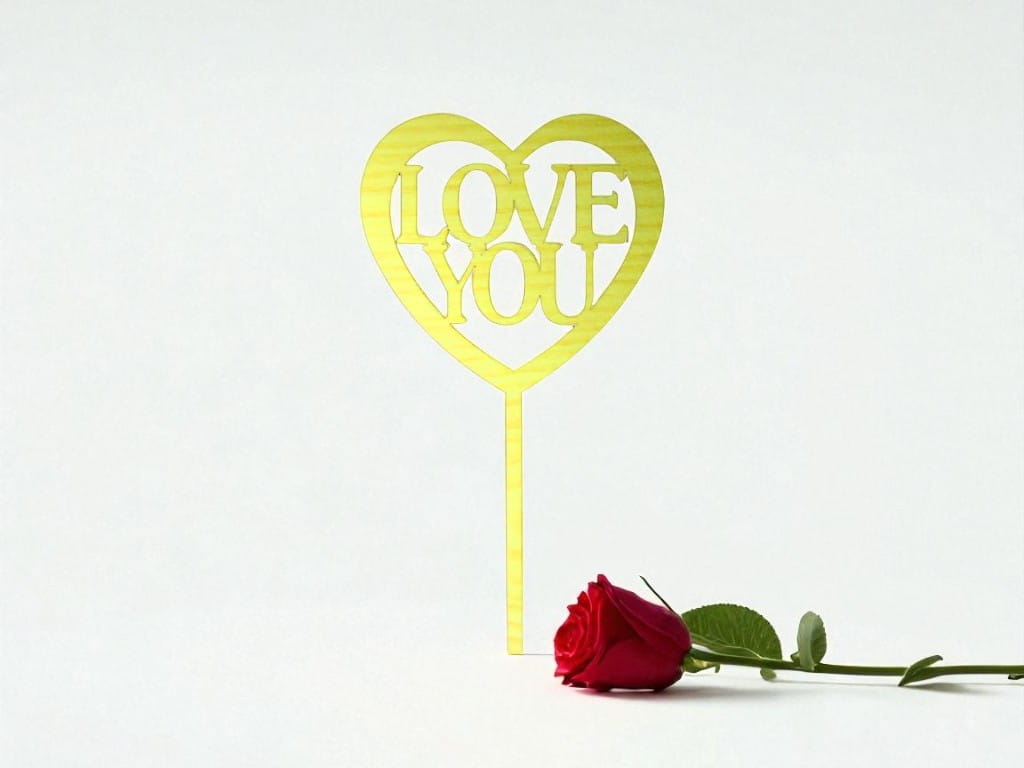 Laser Cut Love You Cake Topper