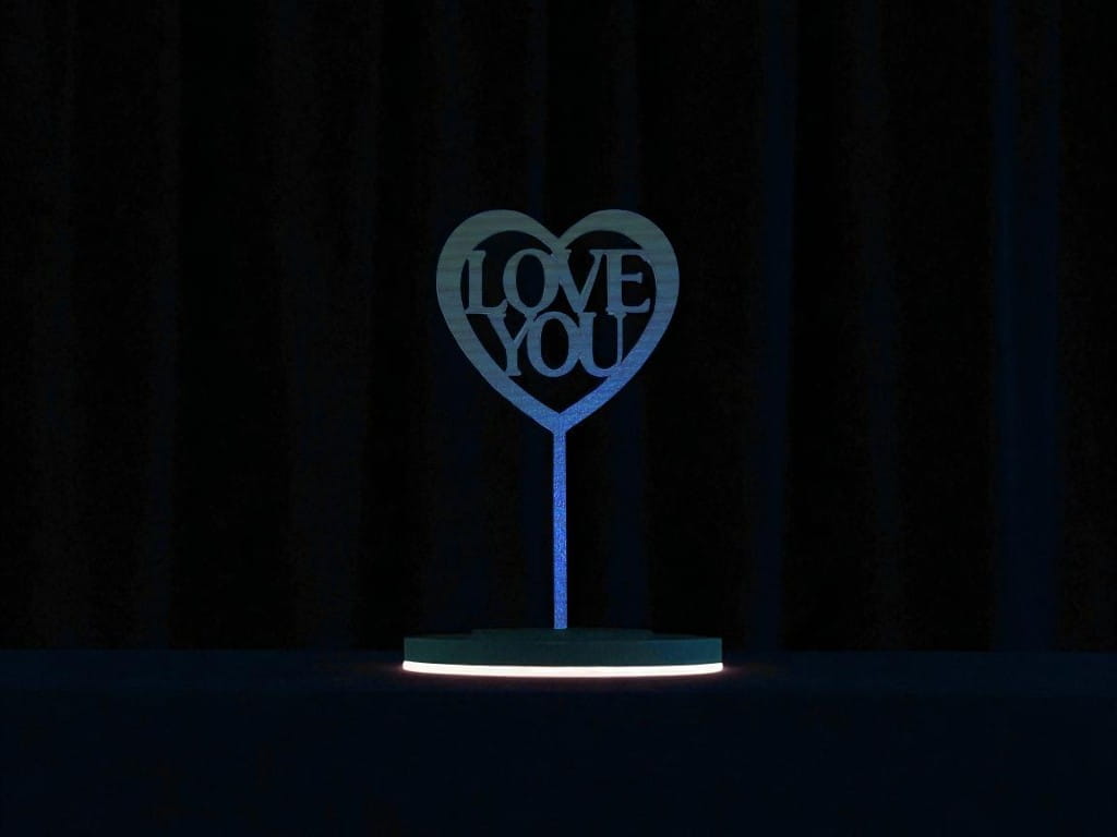 Laser Cut Love You Cake Topper