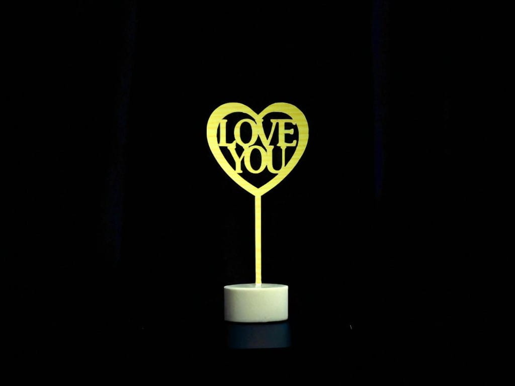 Laser Cut Love You Cake Topper