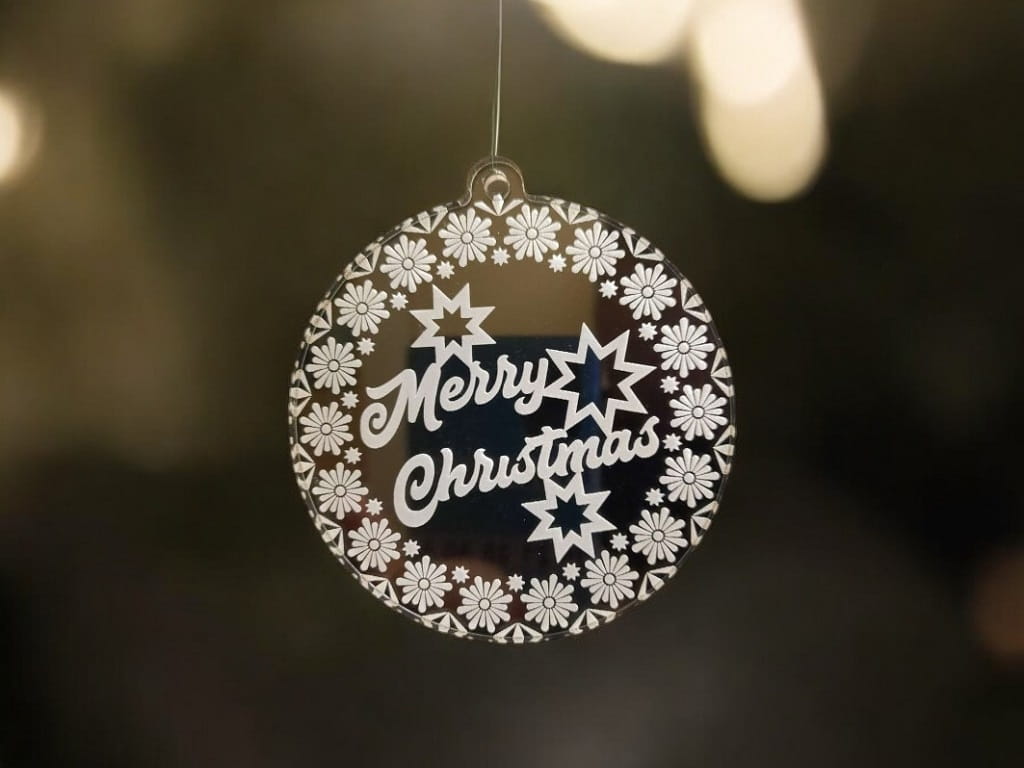 Laser Cut Acrylic Merry Christmas Ornament