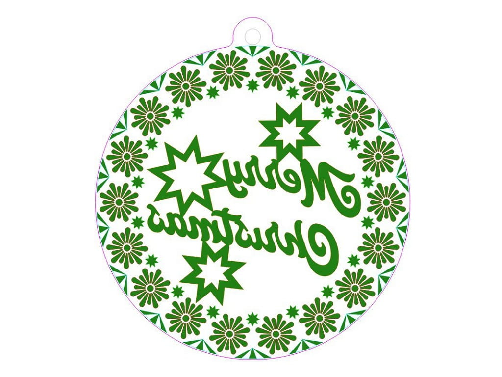 Laser Cut Acrylic Merry Christmas Ornament