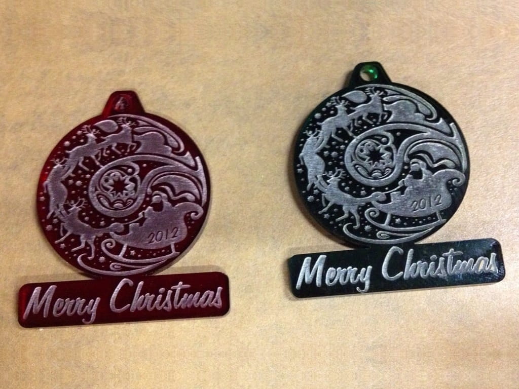 Laser Cut Engraved Merry Christmas Ornament