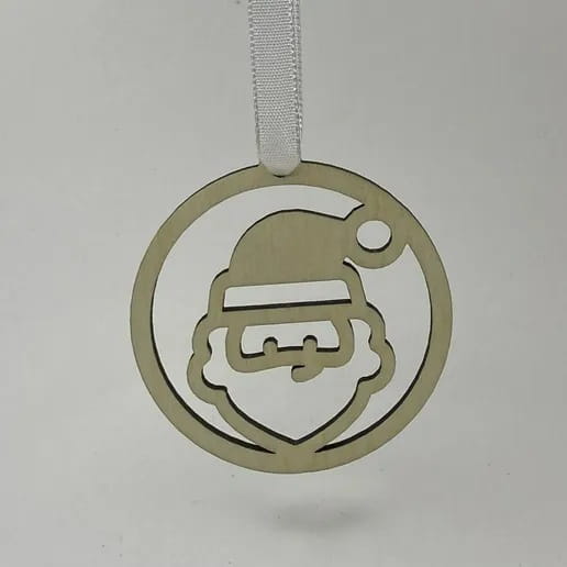 Laser Cut Santa Head Christmas Ball