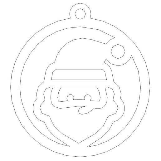 Laser Cut Santa Head Christmas Ball
