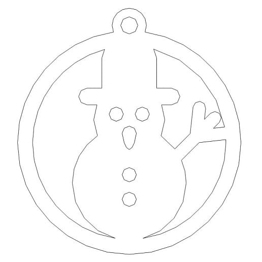 Laser Cut Snowman Christmas Ball