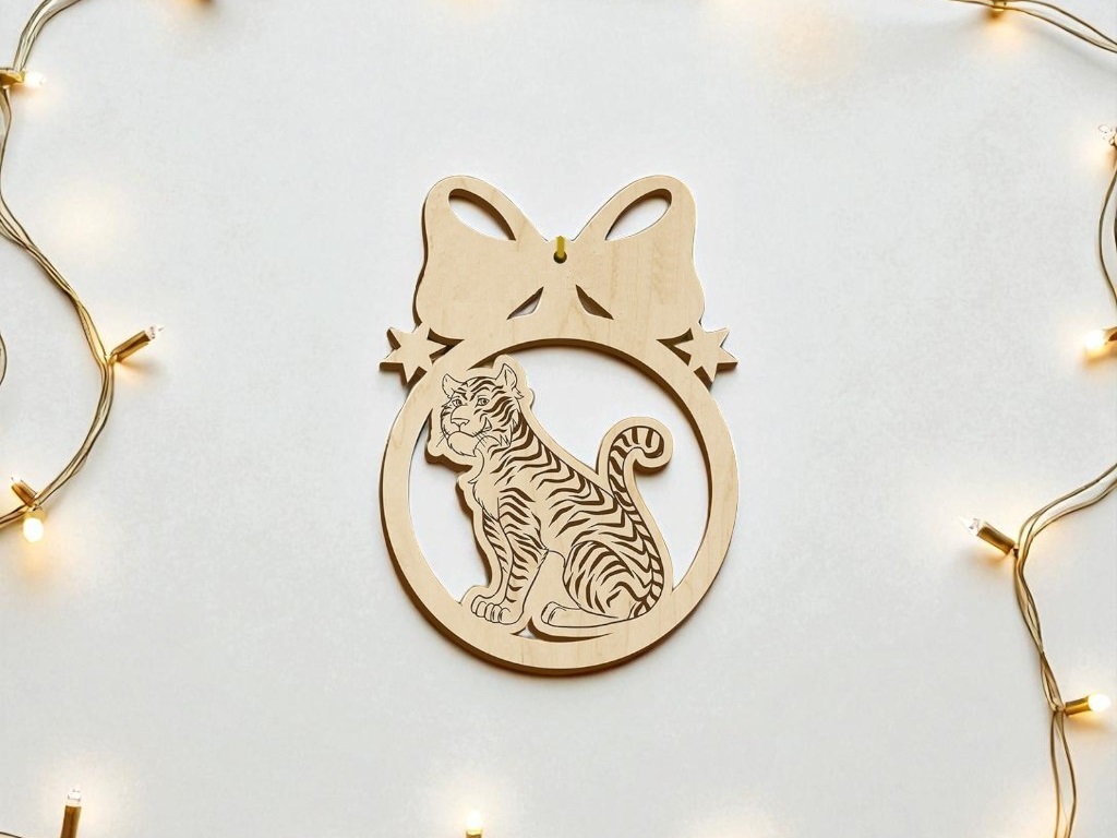Laser Cut Tiger Christmas Ball
