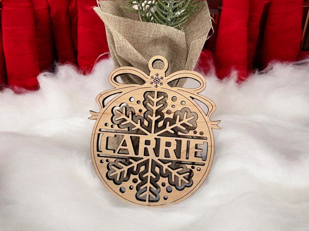 Laser Cut Personalized Snowflake Christmas Ornament