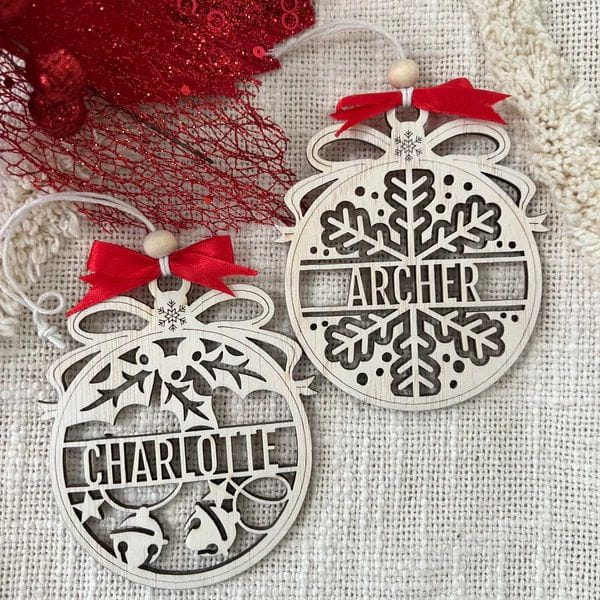 Laser Cut Personalized Snowflake Christmas Ornament