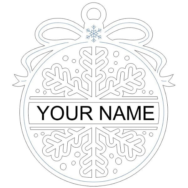 Laser Cut Personalized Snowflake Christmas Ornament