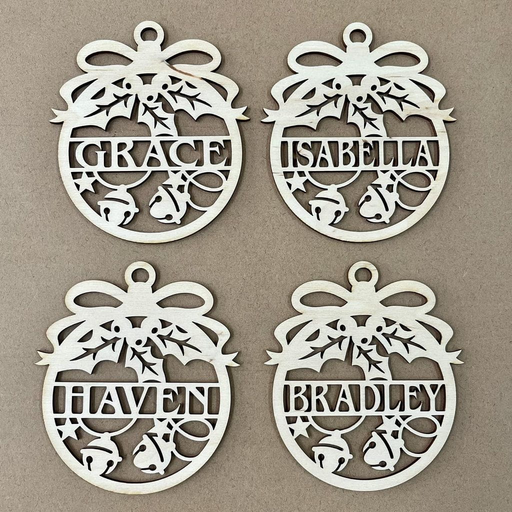 Laser Cut Personalized Christmas Ball