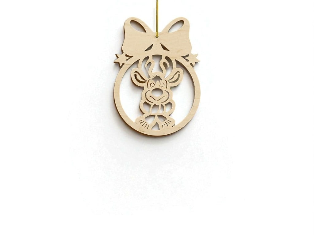 Laser Cut Deer Christmas Ribbon Ball