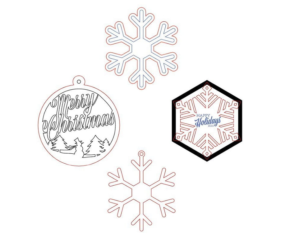Laser Cut Merry Christmas Tree Ornament