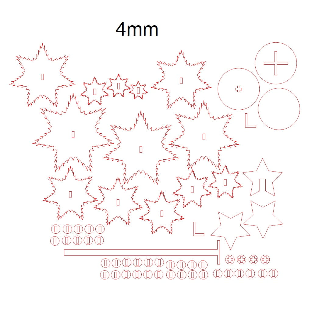 Laser Cut Multi Stars Christmas Tree Desk Decoration