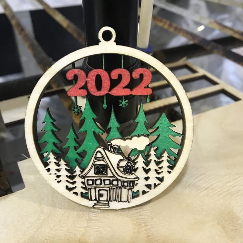 Laser Cut New Year Ornament