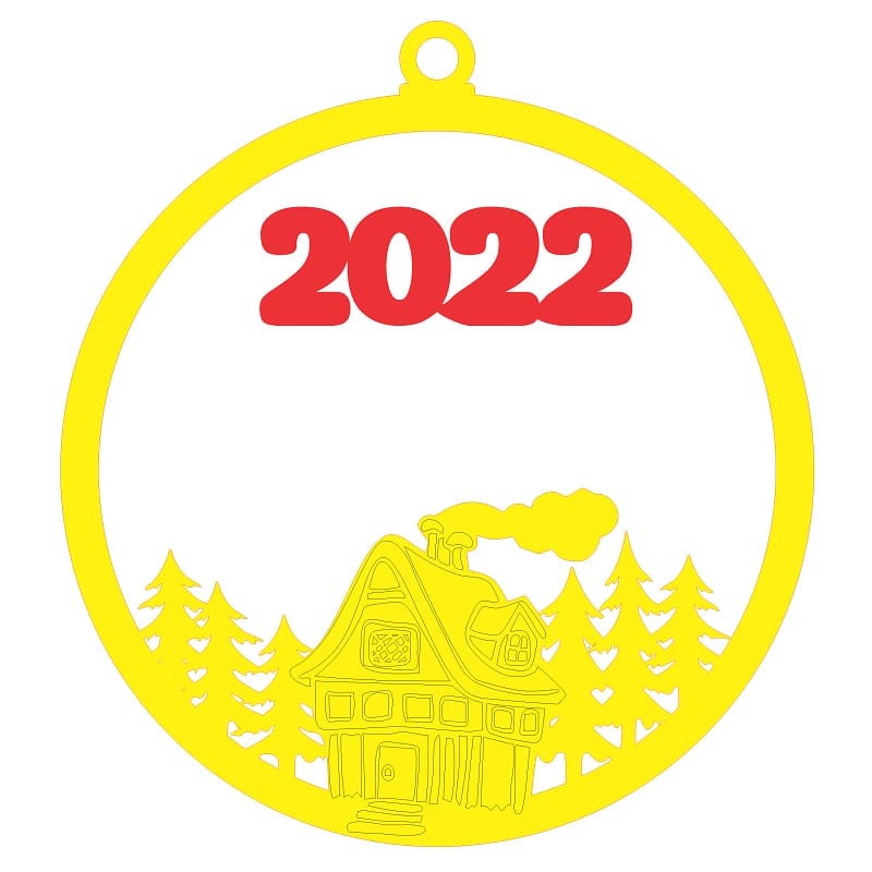 Laser Cut New Year Ornament