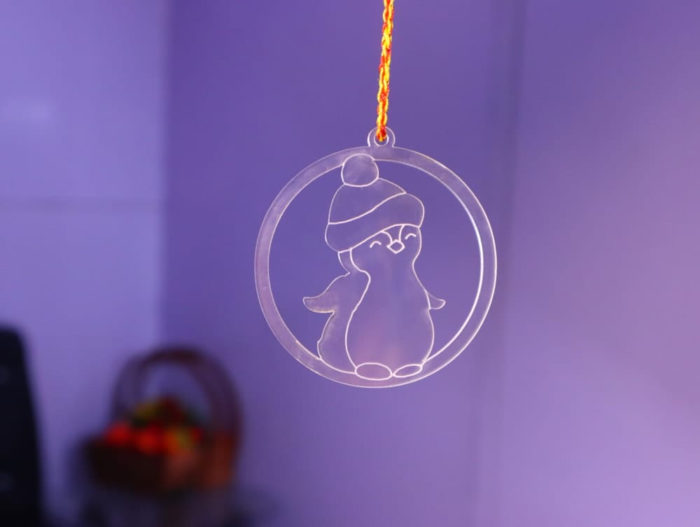 Laser Cut Acrylic Snowman Christmas Ball Ornament