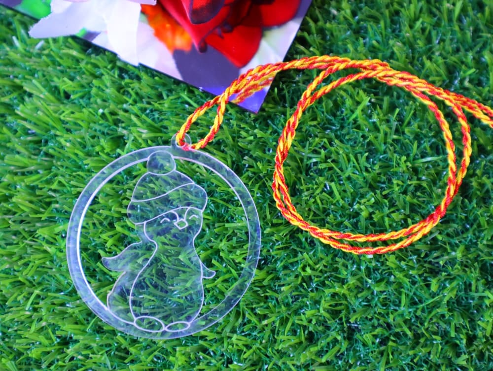 Laser Cut Acrylic Snowman Christmas Ball Ornament
