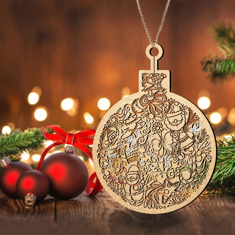 Laser Cut Engraved Christmas Bauble