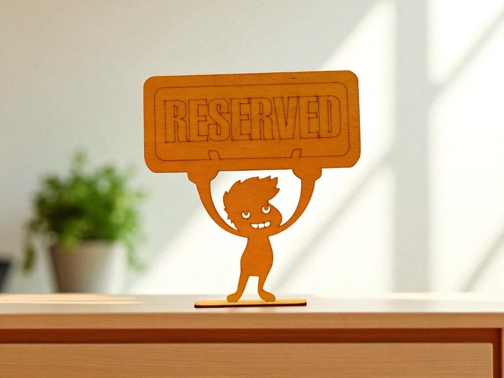 Laser Cut Wooden Restaurant Reserved Table Sign