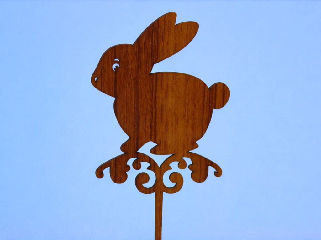 Laser Cut Easter Rabbit Cake Topper