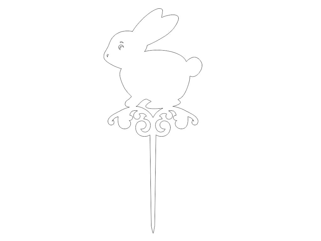 Laser Cut Easter Rabbit Cake Topper