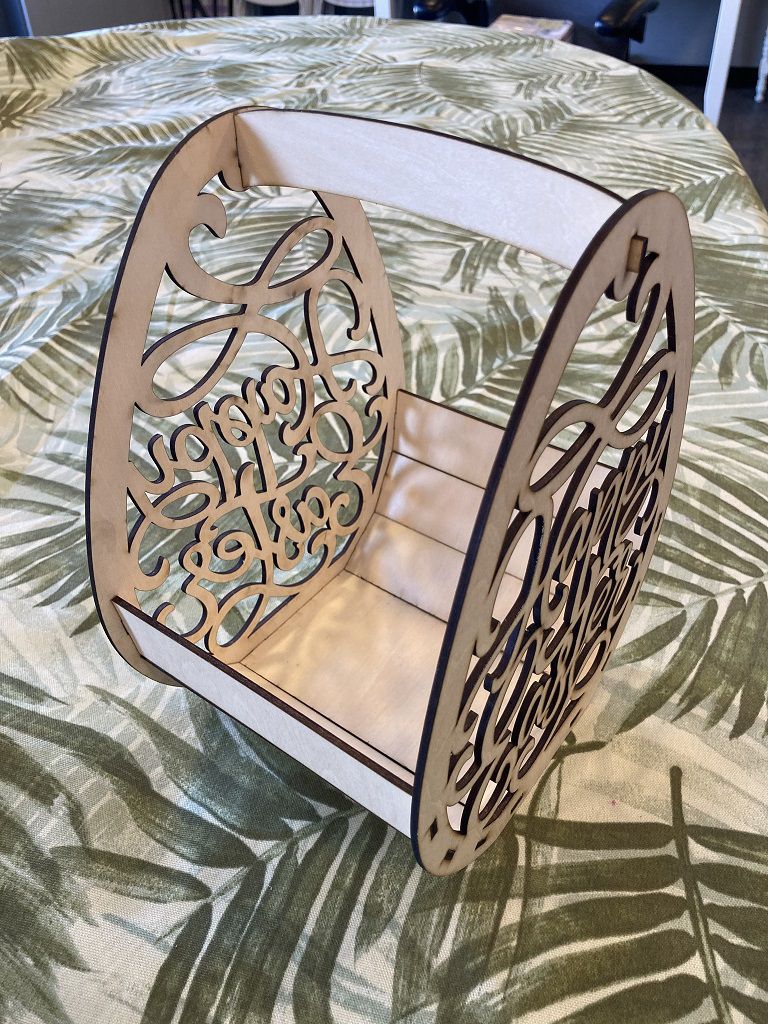 Laser Cut Decorative Wooden Easter Basket