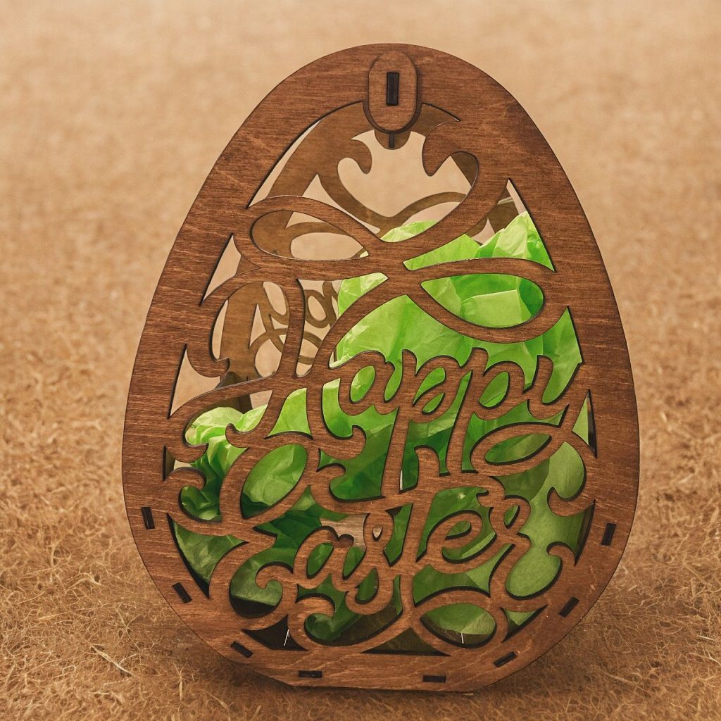 Laser Cut Decorative Wooden Easter Basket