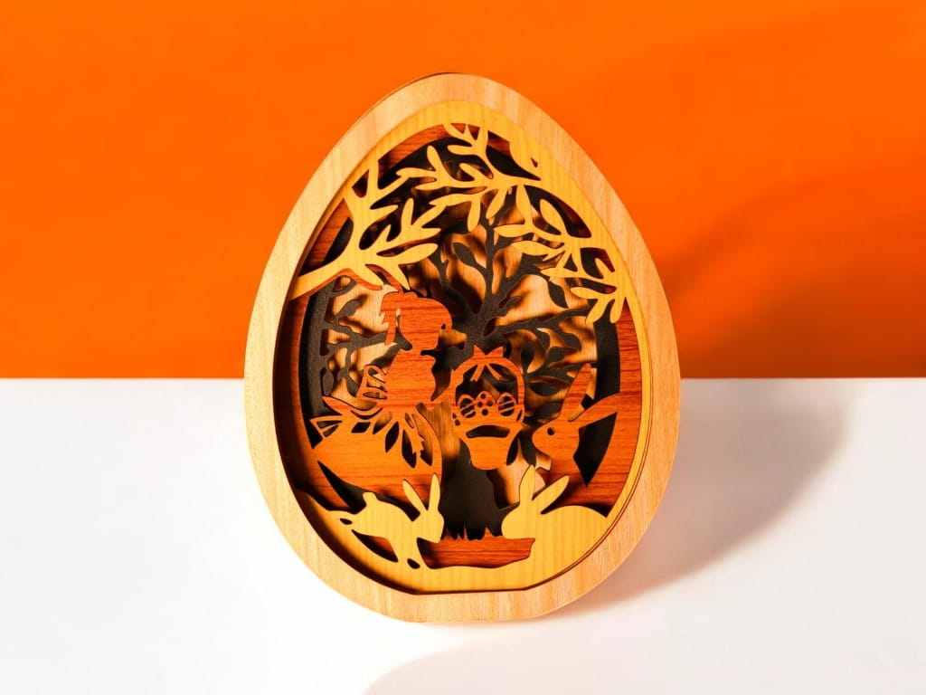 Laser Cut Layered Easter Egg Decor