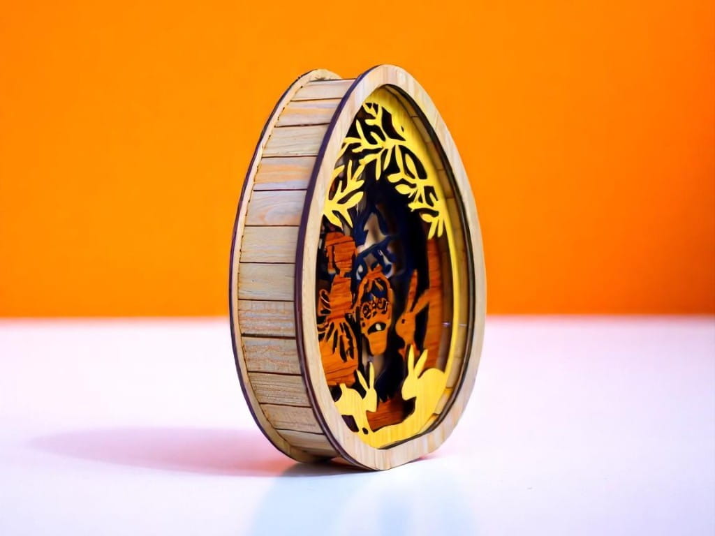 Laser Cut Layered Easter Egg Decor