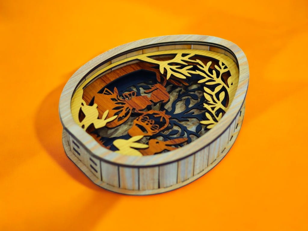 Laser Cut Layered Easter Egg Decor