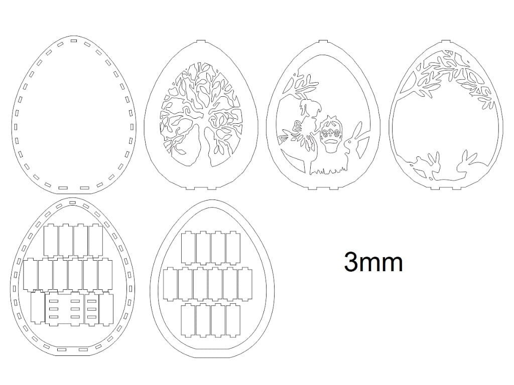 Laser Cut Layered Easter Egg Decor