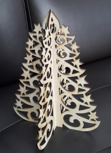 Laser Cut Decorative Christmas Tree with Stars