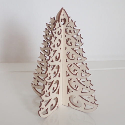 Laser Cut Decorative Christmas Tree with Stars