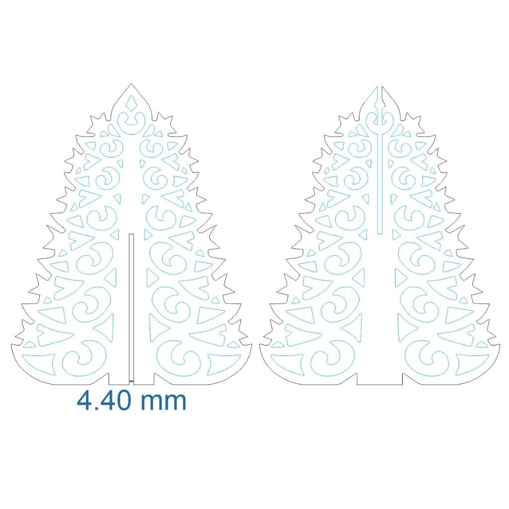 Laser Cut Decorative Christmas Tree with Stars