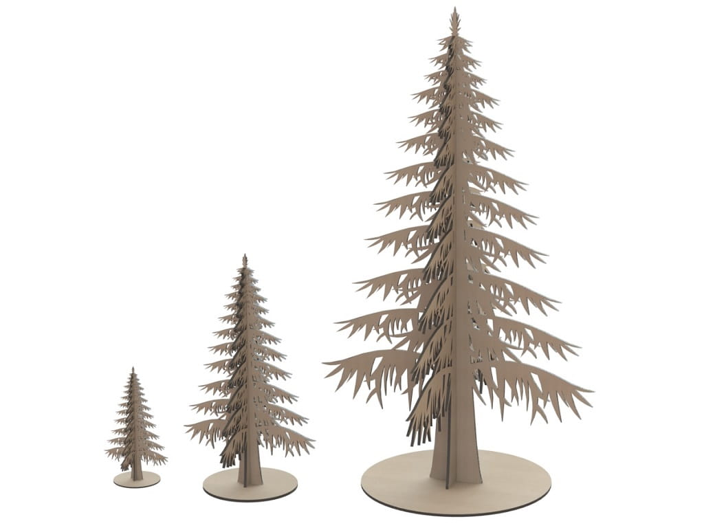 Laser Cut Christmas Pine Tree Table Decor