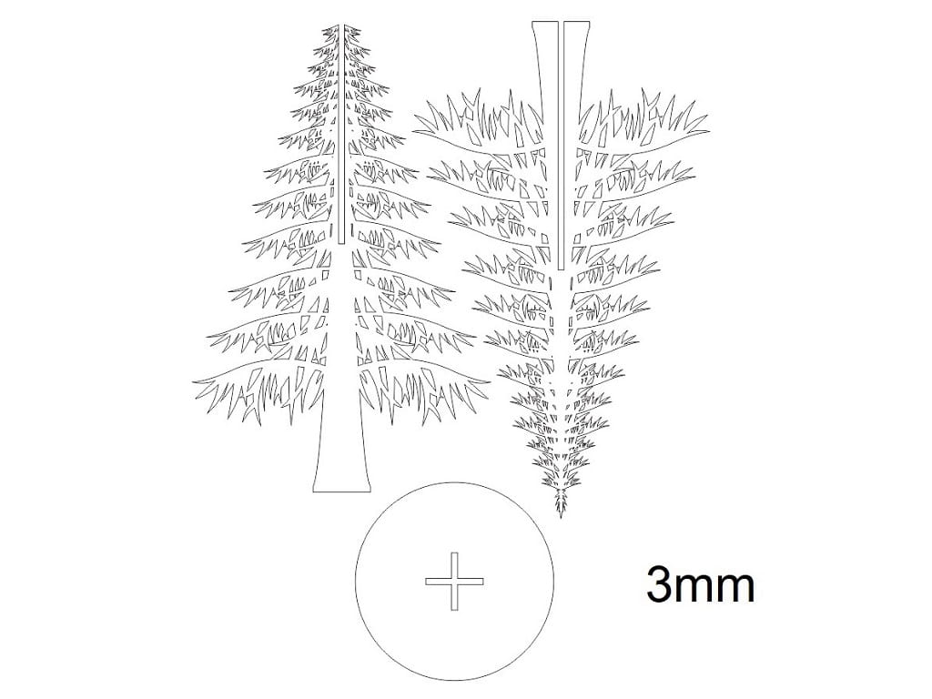 Laser Cut Christmas Pine Tree Table Decor