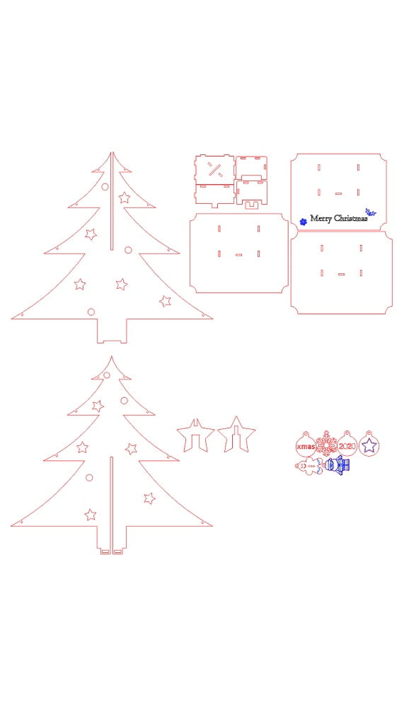 Laser Cut 3D Puzzle Christmas Tree Decor