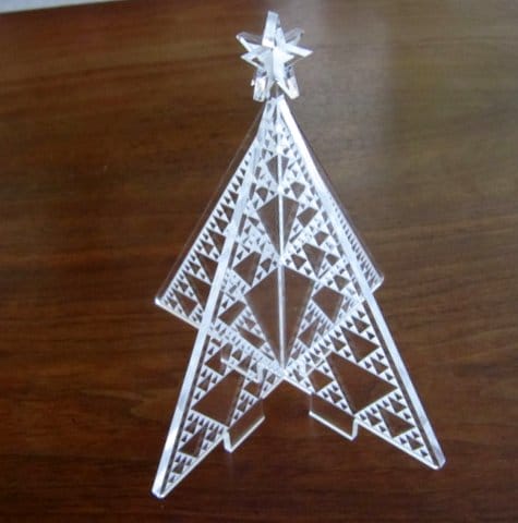 Laser Cut Acrylic Sierpinski Fractal Triangle Christmas Tree