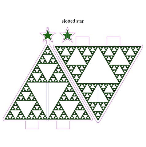 Laser Cut Acrylic Sierpinski Fractal Triangle Christmas Tree