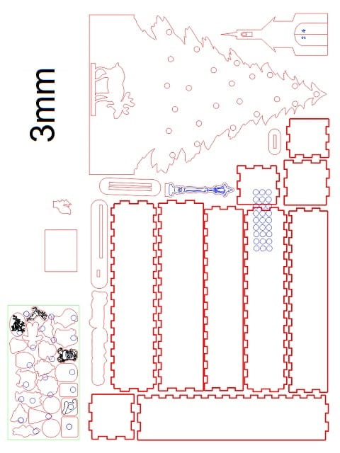 Laser Cut Advent Calendar Christmas Tree