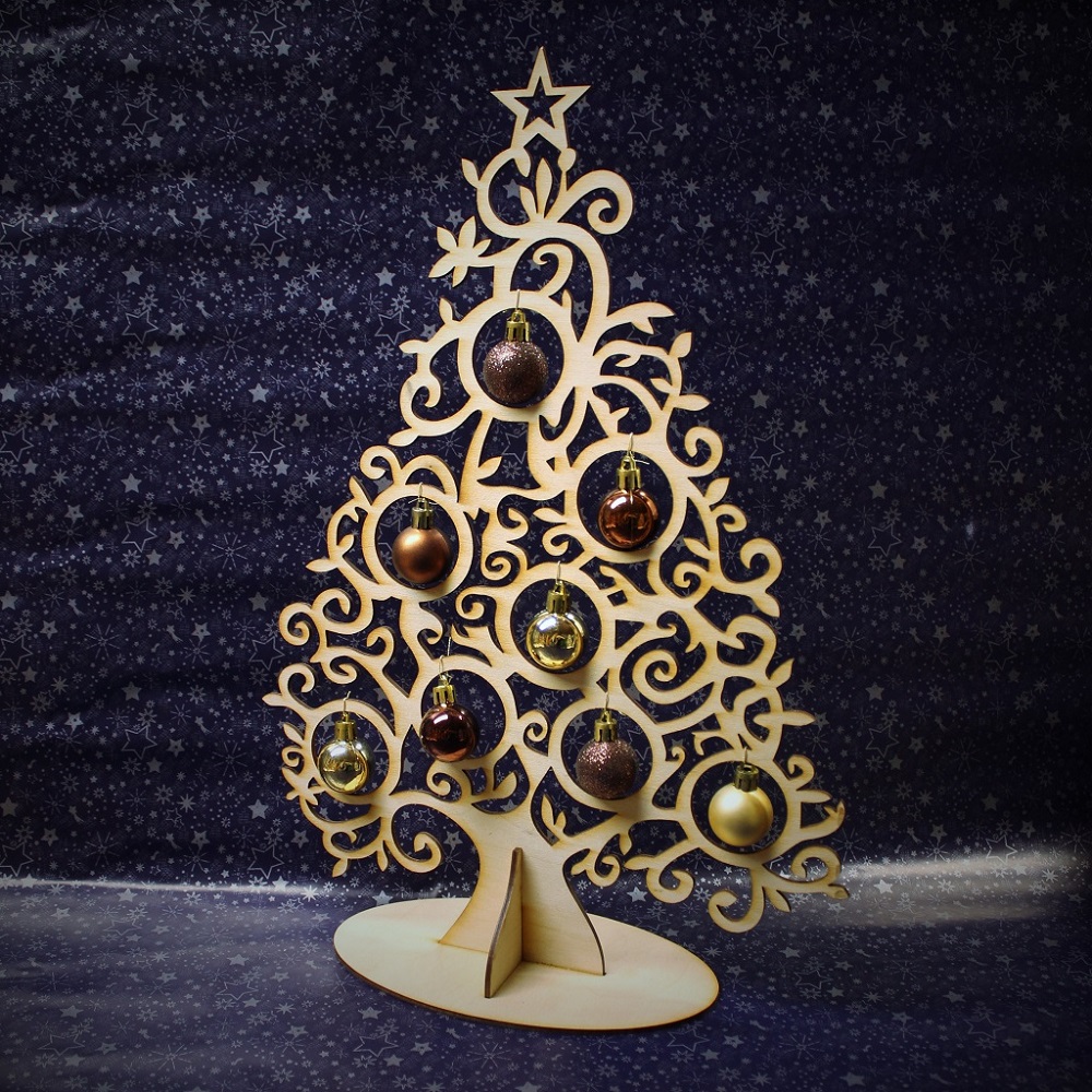 Laser Cut Christmas Bauble Display Tree