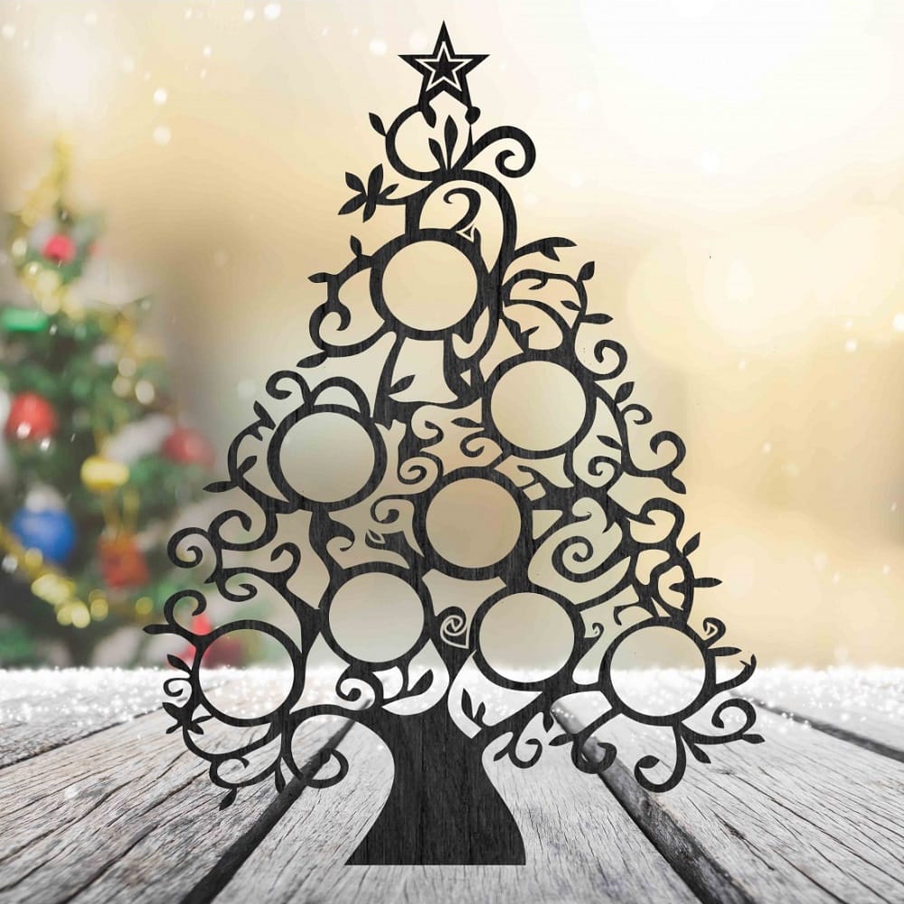 Laser Cut Christmas Bauble Display Tree