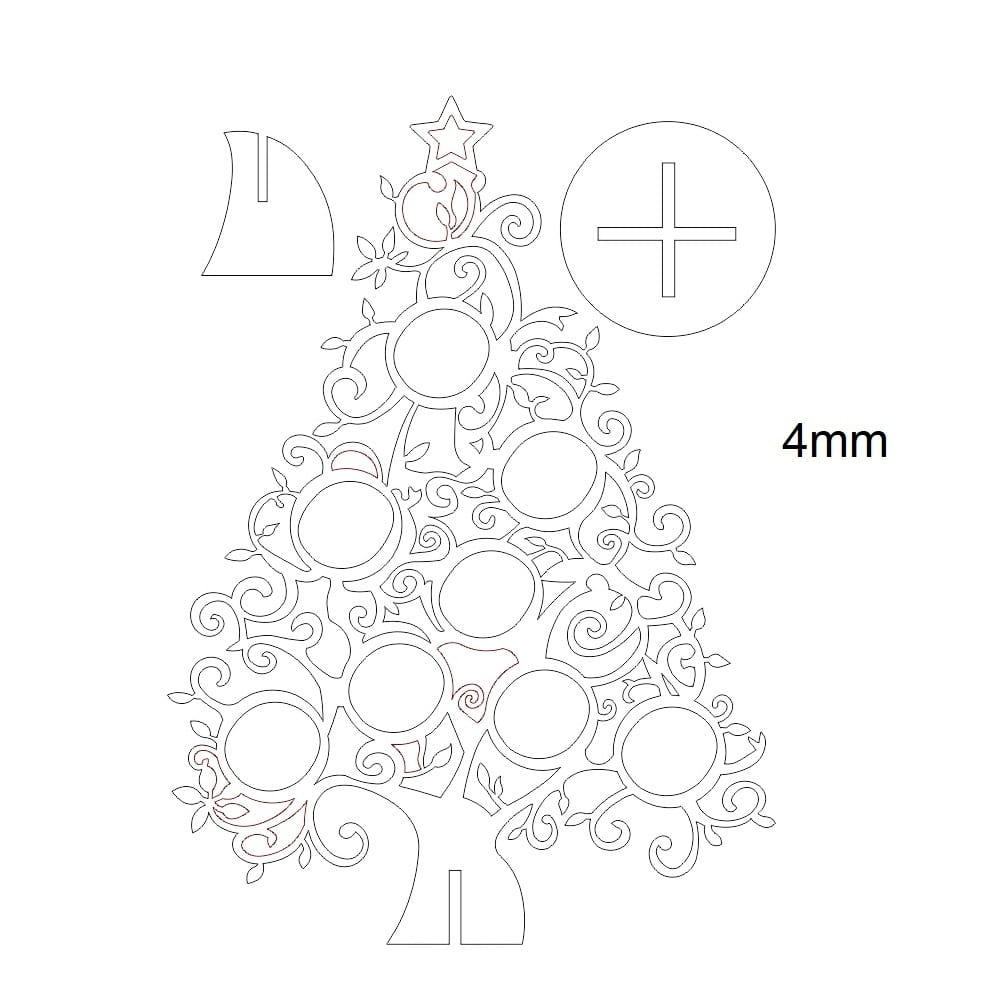 Laser Cut Christmas Bauble Display Tree